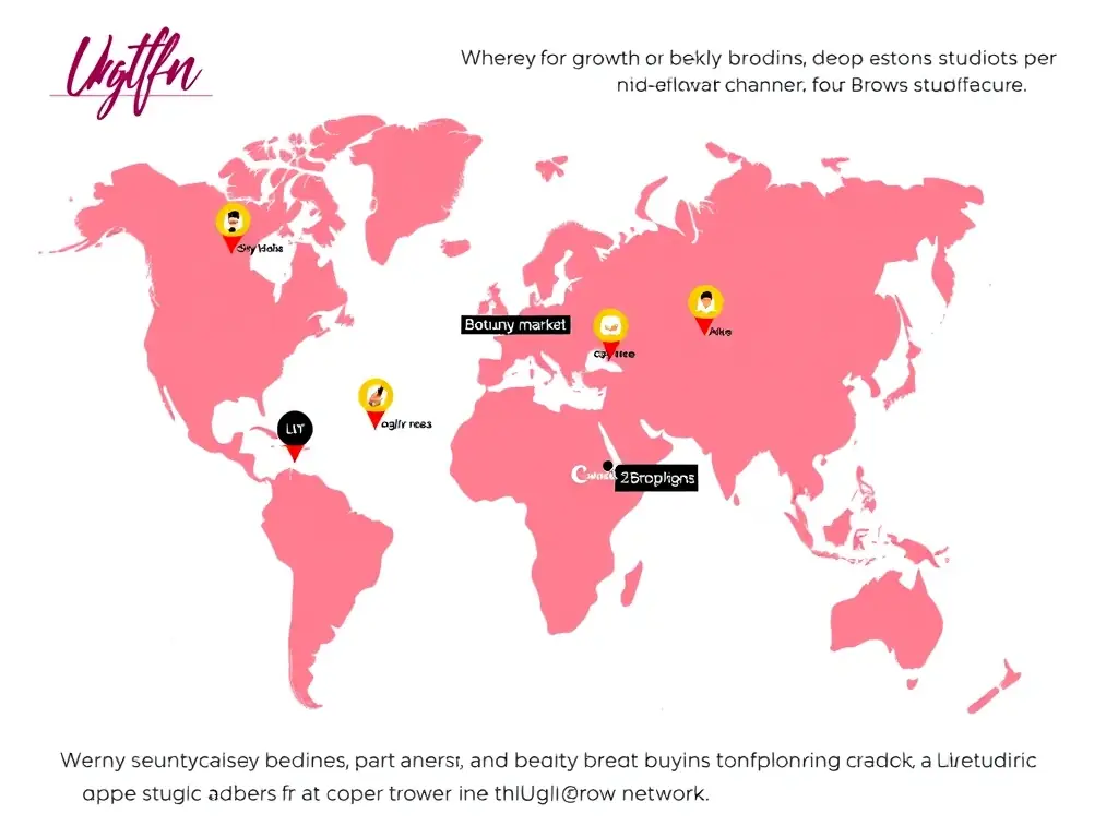 A map highlighting a specific geographic area, symbolizing market exclusivity and the opportunity for partners to dominate their local market with Ugly Brows.