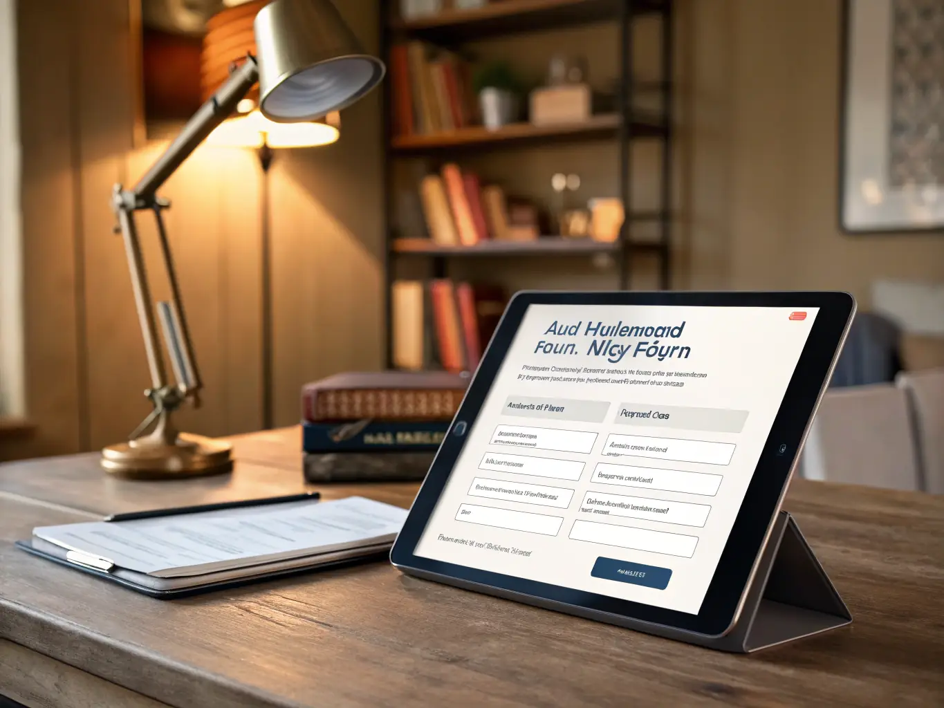 A close-up shot of a lead form being filled out on a tablet, emphasizing the ease and efficiency of receiving pre-qualified leads through the Ugly Brows platform.